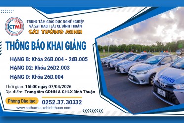 THÔNG BÁO KHAI GIẢNG KHÓA B, D2 VÀ D NGÀY 07/04/2026
