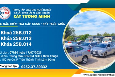 THÔNG BÁO KIỂM TRA CẤP CCSC / KIỂM TRA HẾT MÔN ngày 17-07-2025