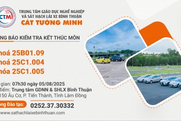THÔNG BÁO KIỂM TRA KẾT THÚC MÔN ngày 05-08-2025
