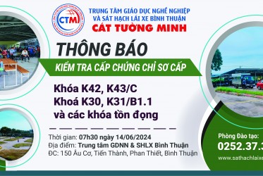 THÔNG BÁO KIỂM TRA CẤP CHỨNG CHỈ SƠ CẤP ngày 14-06-2024