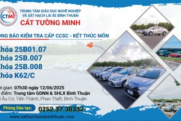 THÔNG BÁO KIỂM TRA CẤP CCSC / KIỂM TRA HẾT MÔN ngày 12-06-2025