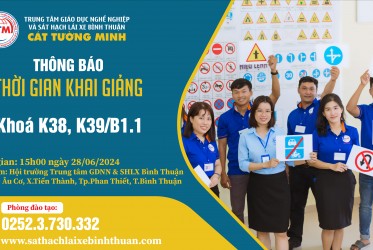 THÔNG BÁO KHAI GIẢNG ngày 28-06-2024